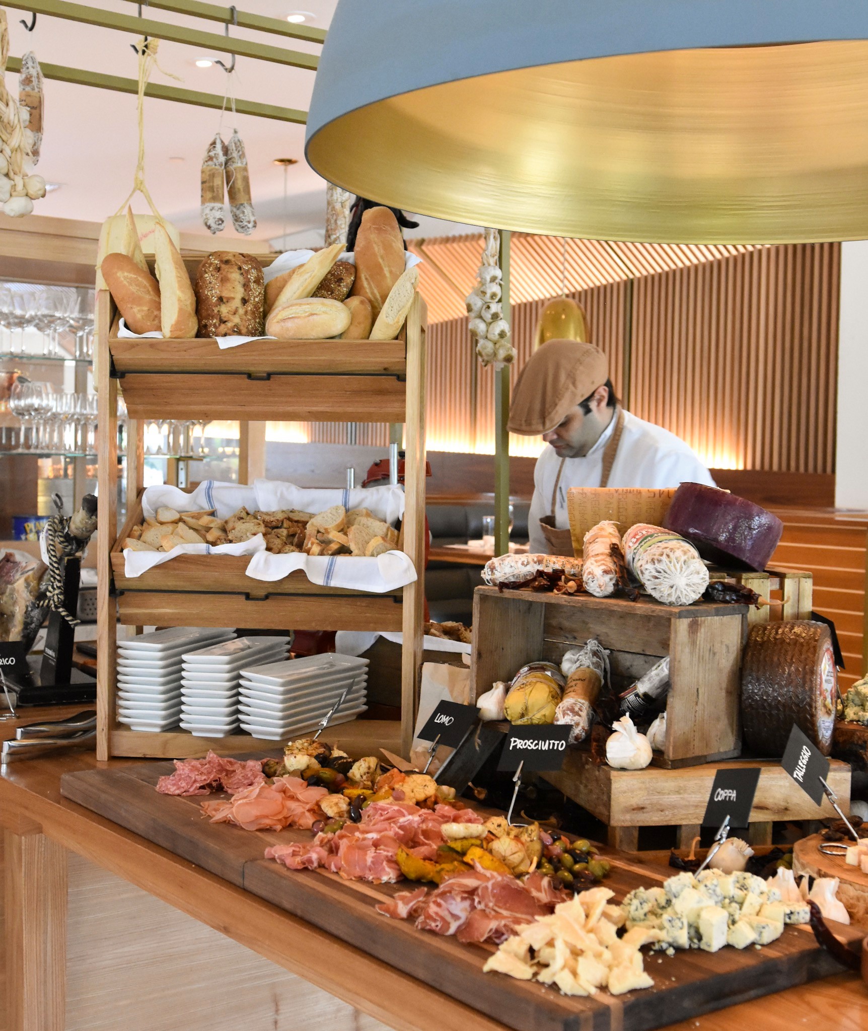 Charcuterie and bread spread at Anchor and Den Marriott Grand Cayman